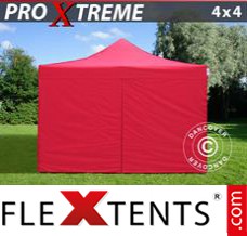 Reklamtält FleXtents Xtreme 4x4m Röd, inkl. 4 sidor